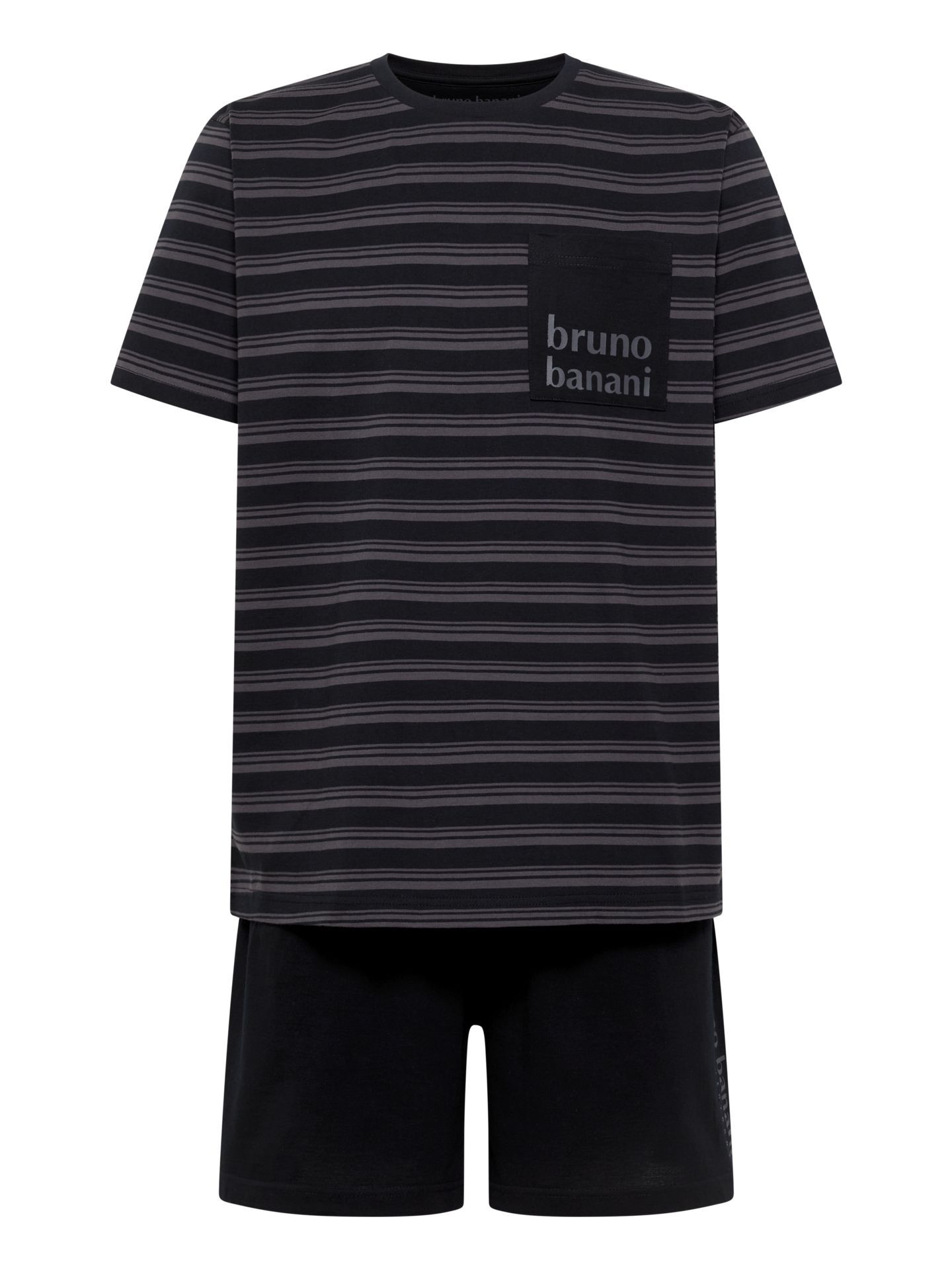  Herren Shorty Pyjama Set mit Logo-Print