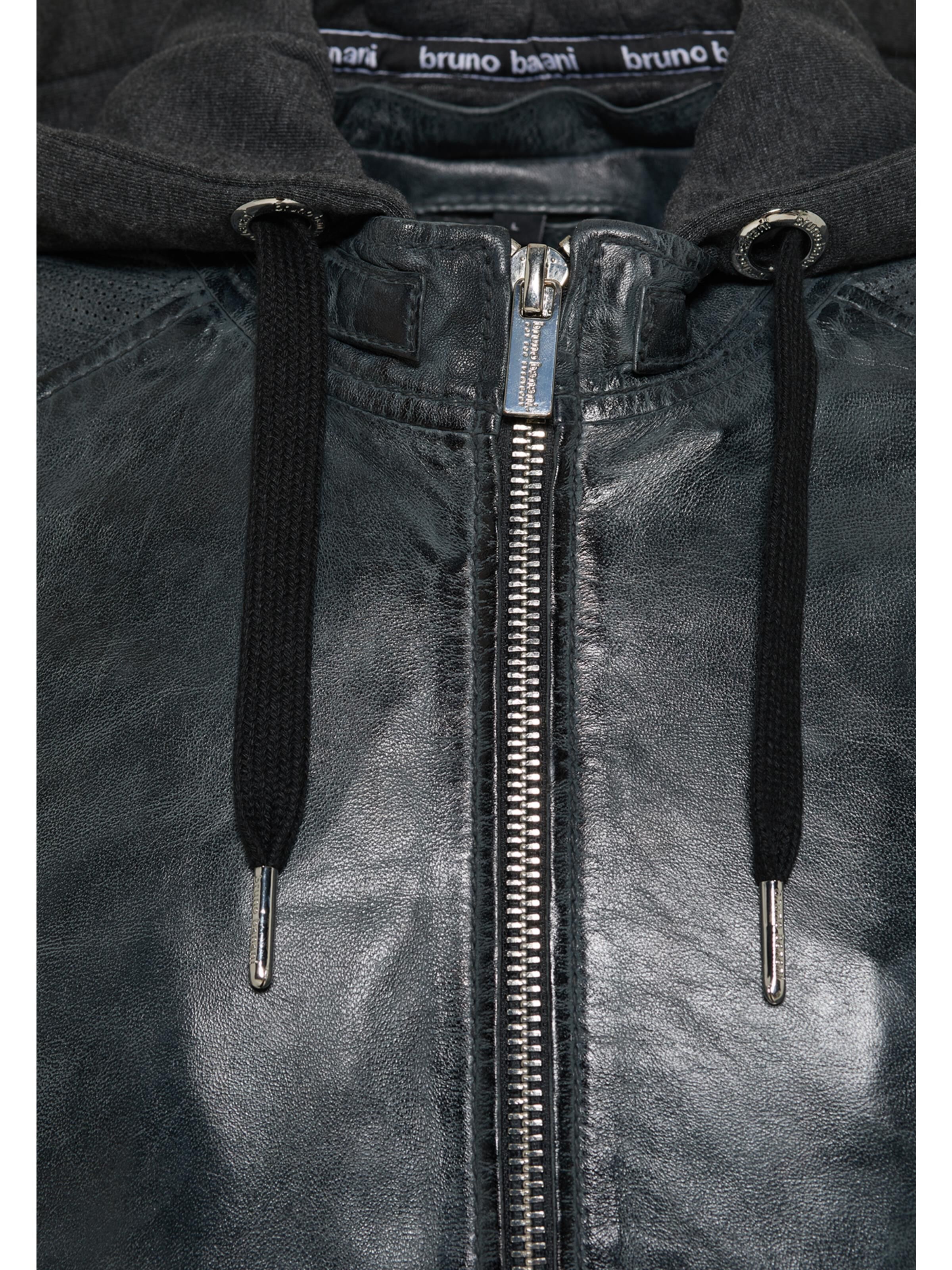 Lederjacke mit Sweatkapuze