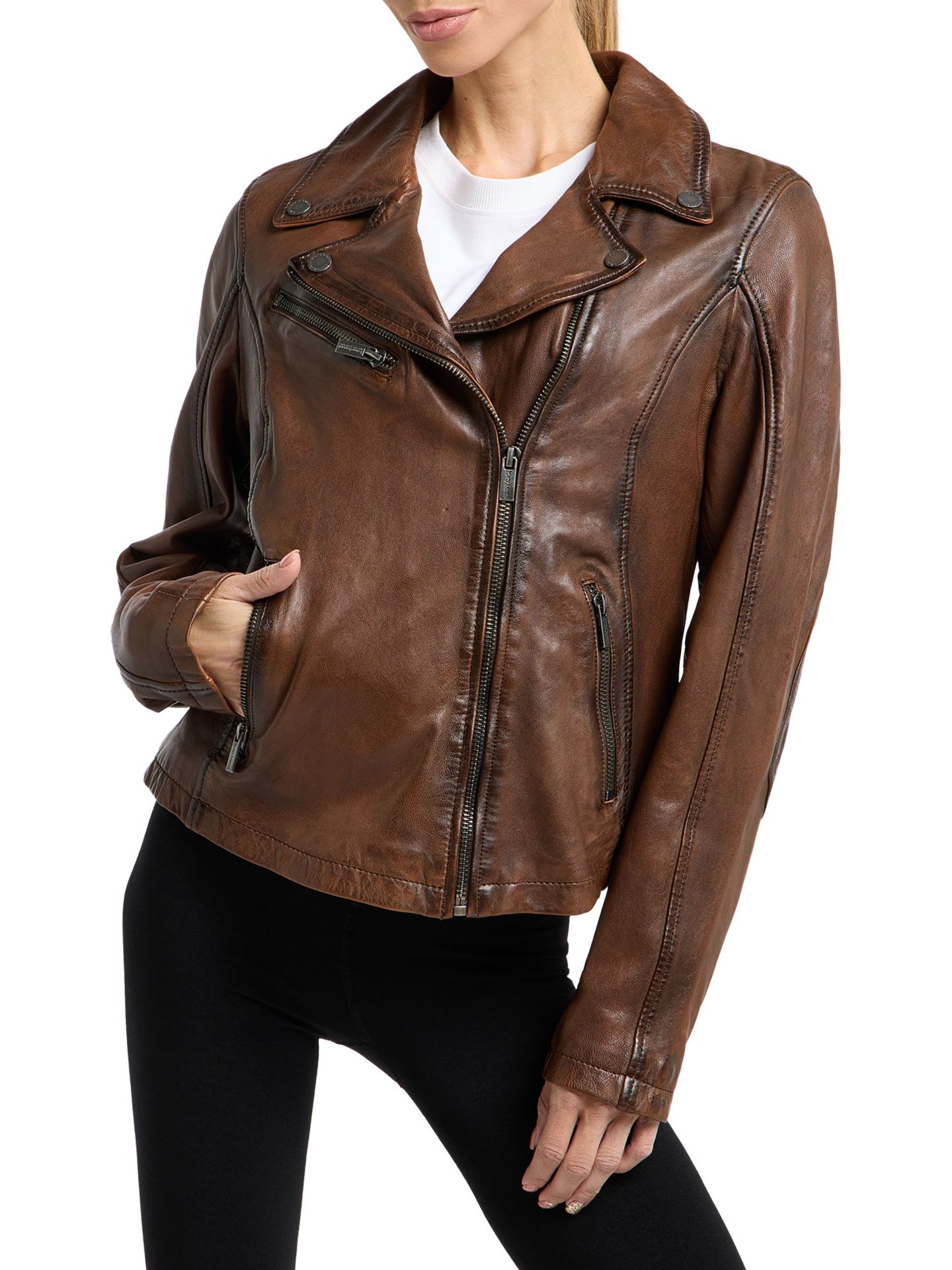 Damen Lederjacke mit Wachsfinish