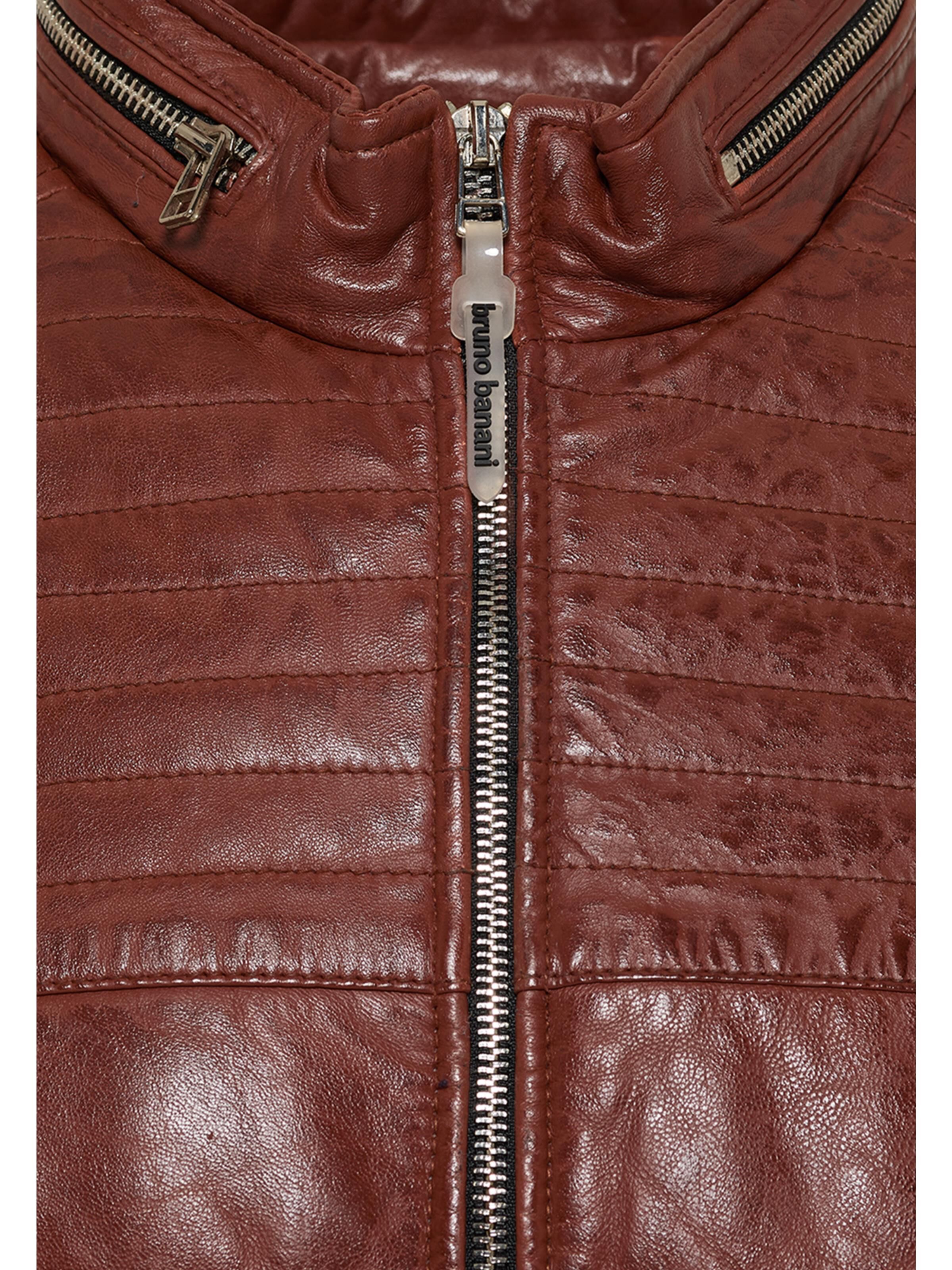 Gesteppte Lederjacke mit Stehkragen Gesteppte Lederjacke mit Stehkragen