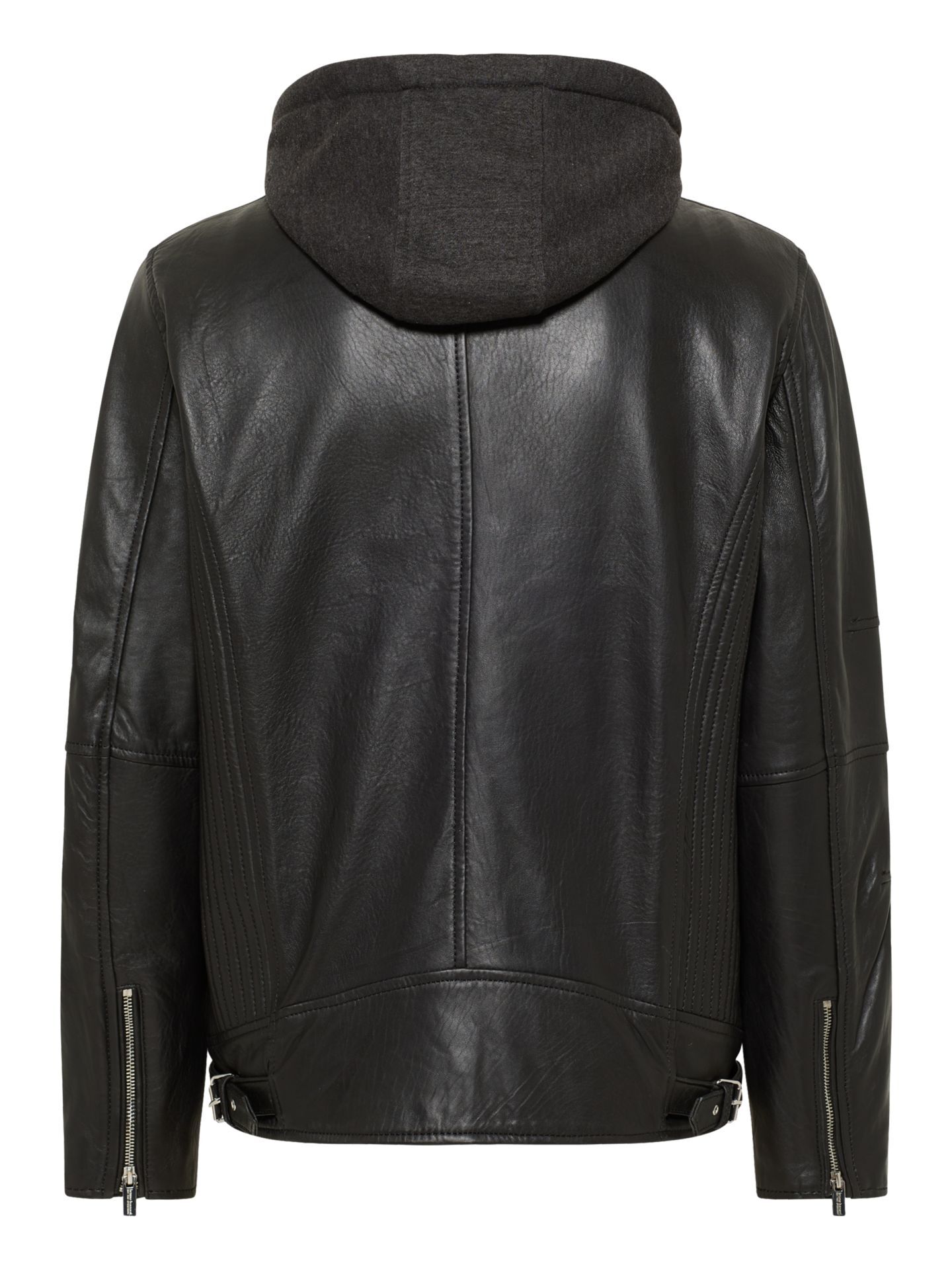  Lederjacke mit Sweatkapuze