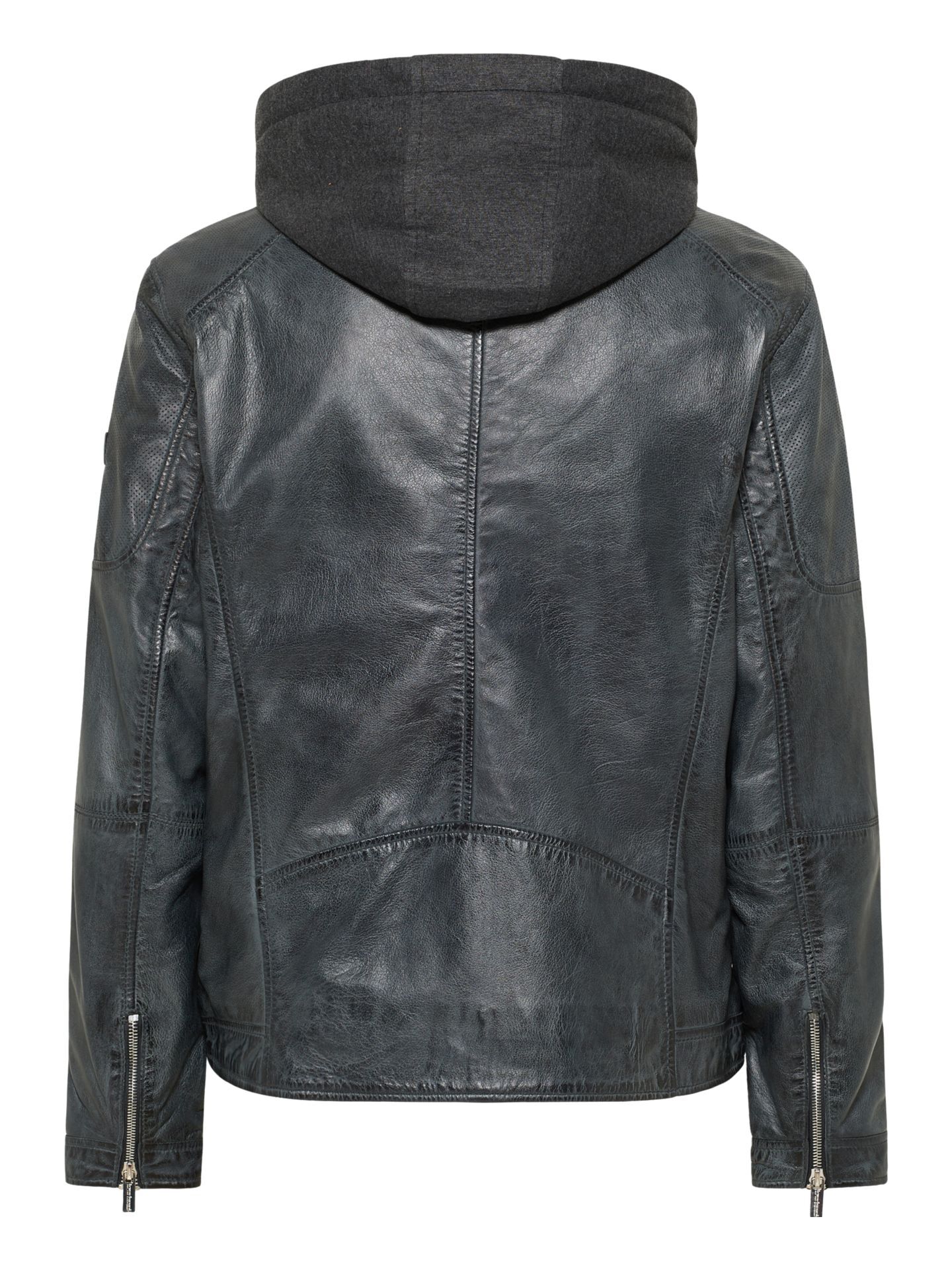  Lederjacke mit Sweatkapuze
