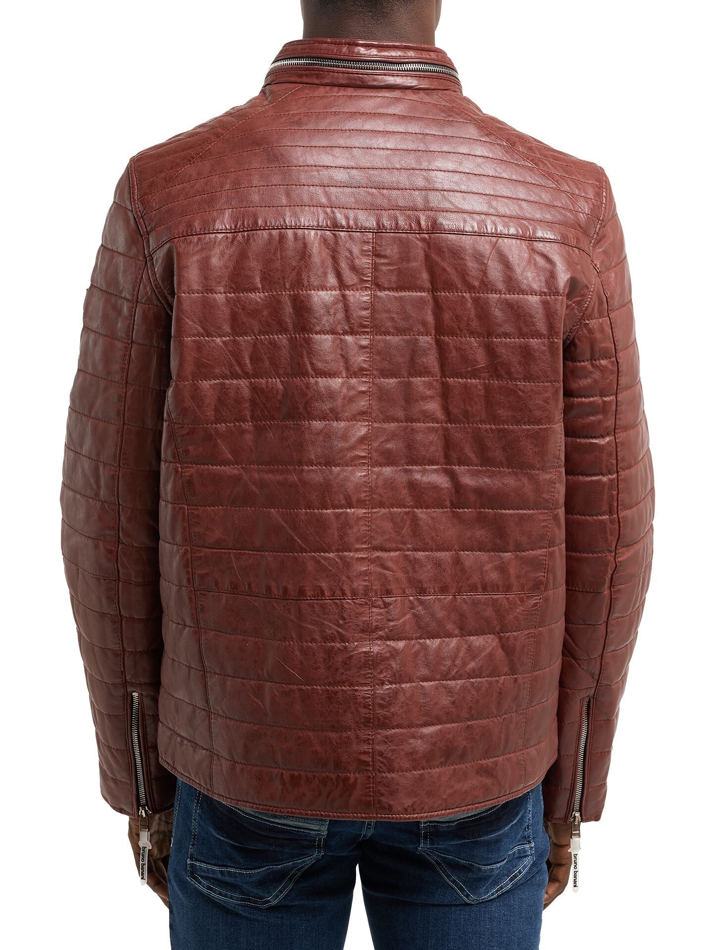 Gesteppte Lederjacke mit Stehkragen Gesteppte Lederjacke mit Stehkragen